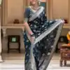 KPR 190 Navy Blue Soft Lichi Silk Jacquard Work Saree with Designer Work Wedding, Party, Festive, Events, Deal ₹1399. Delivery 4-6 Working Days. Shop now. | Sarees, Bollywood Sarees, Creative Sarees, Designer Sarees, Embroidered Sarees, Ethnic Saree, Modern Digital sarees, Party Wear Sarees