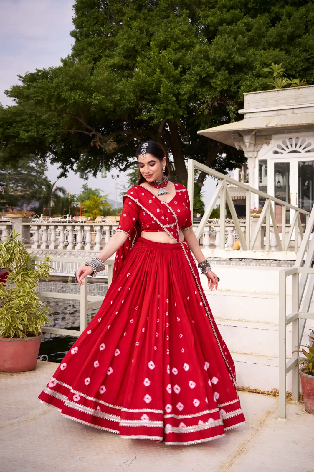 LNB 1663 Red Color Pure Chander Bandhej Print With Lace Touch Up Lehenga Choli Wedding, Party, Festive, Events Etc. Delivery 4-6 Working Days Rs 1899 | Lehenga, Bollywood Lehenga, Creative Lehenga, Designer Lehenga, Embroidered Lehenga, Party Wear Lehenga