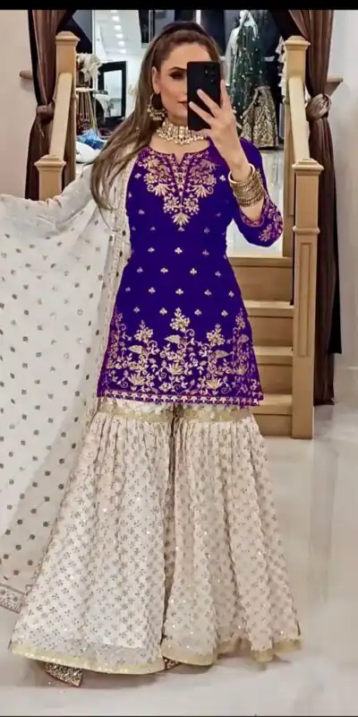 VLM 264 Royal Blue in Fox Georgette Embroidery Work & Lace Work Salwar Suit . Best Price ₹2399. Delivery 4-6 Working Days. Shop now. | Jump Suits, Tops & Bottoms, Track Suits, Trendy Wear, Salwar suit, Designer Suits, Casual Suits, Creative suits, Palazzo Suits, Party Wear Suits, Patiala Suits, Straight Suits