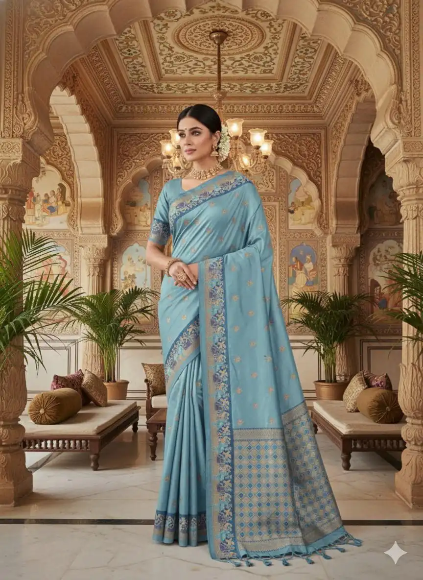 MS 545 Sky Blue Banarasi Silk Saree with Zari Work. Wedding, Party, Festive, Events, Now at just ₹1649. Delivery 4-6 Working Days. Shop now. | Sarees, Bollywood Sarees, Creative Sarees, Designer Sarees, Embroidered Sarees, Ethnic Saree, Modern Digital sarees, Party Wear Sarees