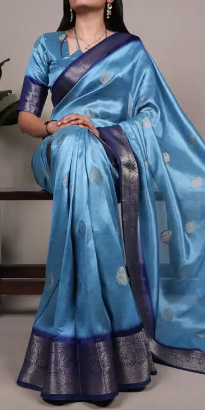 YNF 7909 Sky Blue in Rumali Silk Zari Work Saree . Wedding, Party, Festive, Events Now at just ₹1549. Delivery 4-6 Working Days. Shop now. | Sarees, Bollywood Sarees, Creative Sarees, Designer Sarees, Embroidered Sarees, Ethnic Saree, Modern Digital sarees, Party Wear Sarees