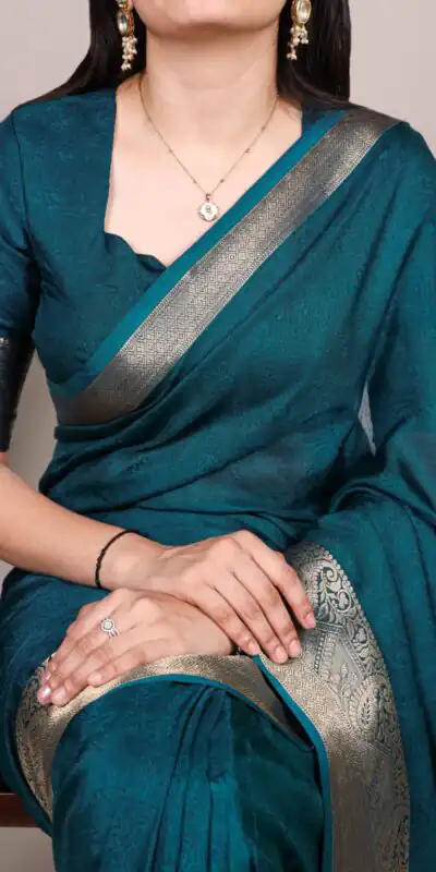 YNF 7908 Teal Mass Mello Saree with Zari Work. Wedding, Party, Festive, Events Introductory Price ₹1449. Delivery 4-6 Working Days. Shop now. | Sarees, Bollywood Sarees, Creative Sarees, Designer Sarees, Embroidered Sarees, Ethnic Saree, Modern Digital sarees, Party Wear Sarees