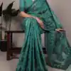YNF 7414 Teal Poly Cotton Saree Thread Weaving Work Designer Work. Get it for ₹1549. Delivery 4-6 Working Days. Shop now. | Sarees, Bollywood Sarees, Creative Sarees, Designer Sarees, Embroidered Sarees, Ethnic Saree, Modern Digital sarees, Party Wear Sarees