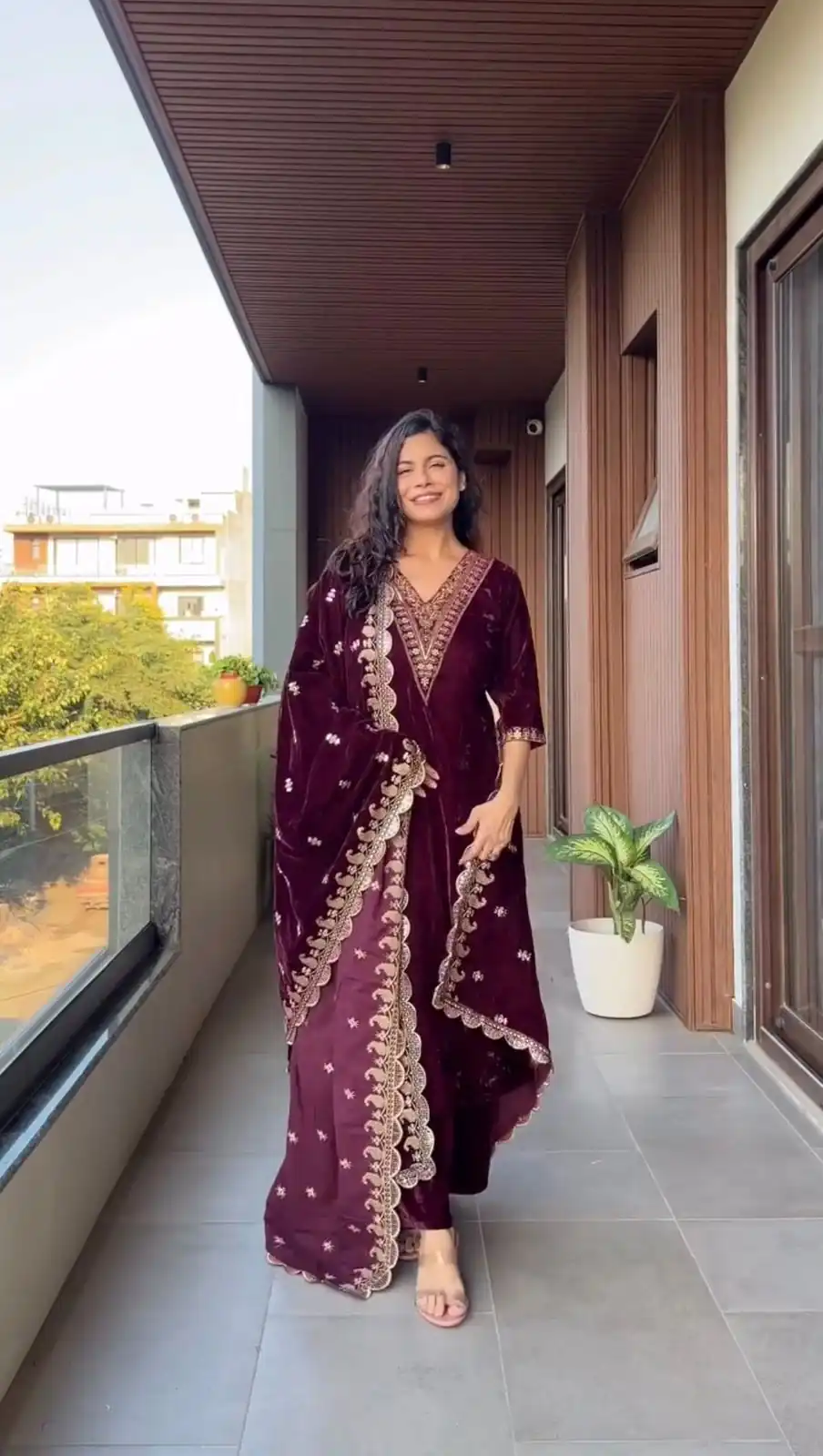 LG 2023 Wine Velvet Salwar Suit with Embroidery Work. Wedding, Party, Festive, Events Get it for ₹2029. Delivery 4-6 Working Days. Shop now. | Jump Suits, Tops & Bottoms, Track Suits, Trendy Wear, Salwar suit, Designer Suits, Casual Suits, Creative suits, Palazzo Suits, Party Wear Suits, Patiala Suits, Straight Suits