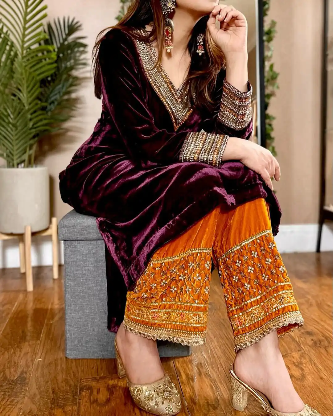 LG 2028 Wine Velvet Salwar Suit with Mirror Work & Embroidery Work. Available at ₹1949 only. Delivery 4-6 Working Days. Shop now. | Jump Suits, Tops & Bottoms, Track Suits, Trendy Wear, Salwar suit, Designer Suits, Casual Suits, Creative suits, Palazzo Suits, Party Wear Suits, Patiala Suits, Straight Suits