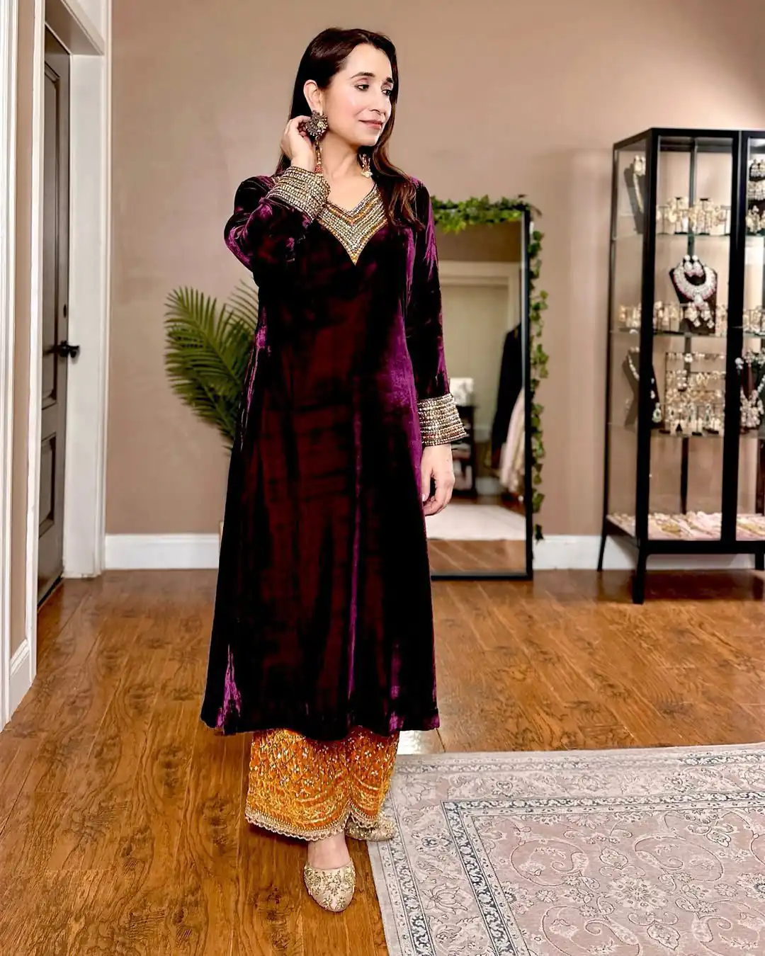 LG 2028 Wine Velvet Salwar Suit with Mirror Work & Embroidery Work. Available at ₹1949 only. Delivery 4-6 Working Days. Shop now. | Jump Suits, Tops & Bottoms, Track Suits, Trendy Wear, Salwar suit, Designer Suits, Casual Suits, Creative suits, Palazzo Suits, Party Wear Suits, Patiala Suits, Straight Suits