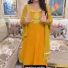 LG 2022 Yellow Georgette Salwar Suit with Lace Work & Embroidery Work. Exclusive Offer ₹1899. Delivery 4-6 Working Days. Shop now. | Jump Suits, Tops & Bottoms, Track Suits, Trendy Wear, Salwar suit, Designer Suits, Casual Suits, Creative suits, Palazzo Suits, Party Wear Suits, Patiala Suits, Straight Suits