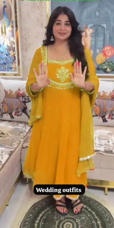 LG 2022 Yellow Georgette Salwar Suit with Lace Work & Embroidery Work. Exclusive Offer ₹1899. Delivery 4-6 Working Days. Shop now. | Jump Suits, Tops & Bottoms, Track Suits, Trendy Wear, Salwar suit, Designer Suits, Casual Suits, Creative suits, Palazzo Suits, Party Wear Suits, Patiala Suits, Straight Suits