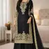 Black Organza Silk Embroidery Work Salwar Suit