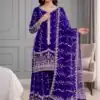 Royal Blue Fendy Silk Embroidery Work Salwar Suit