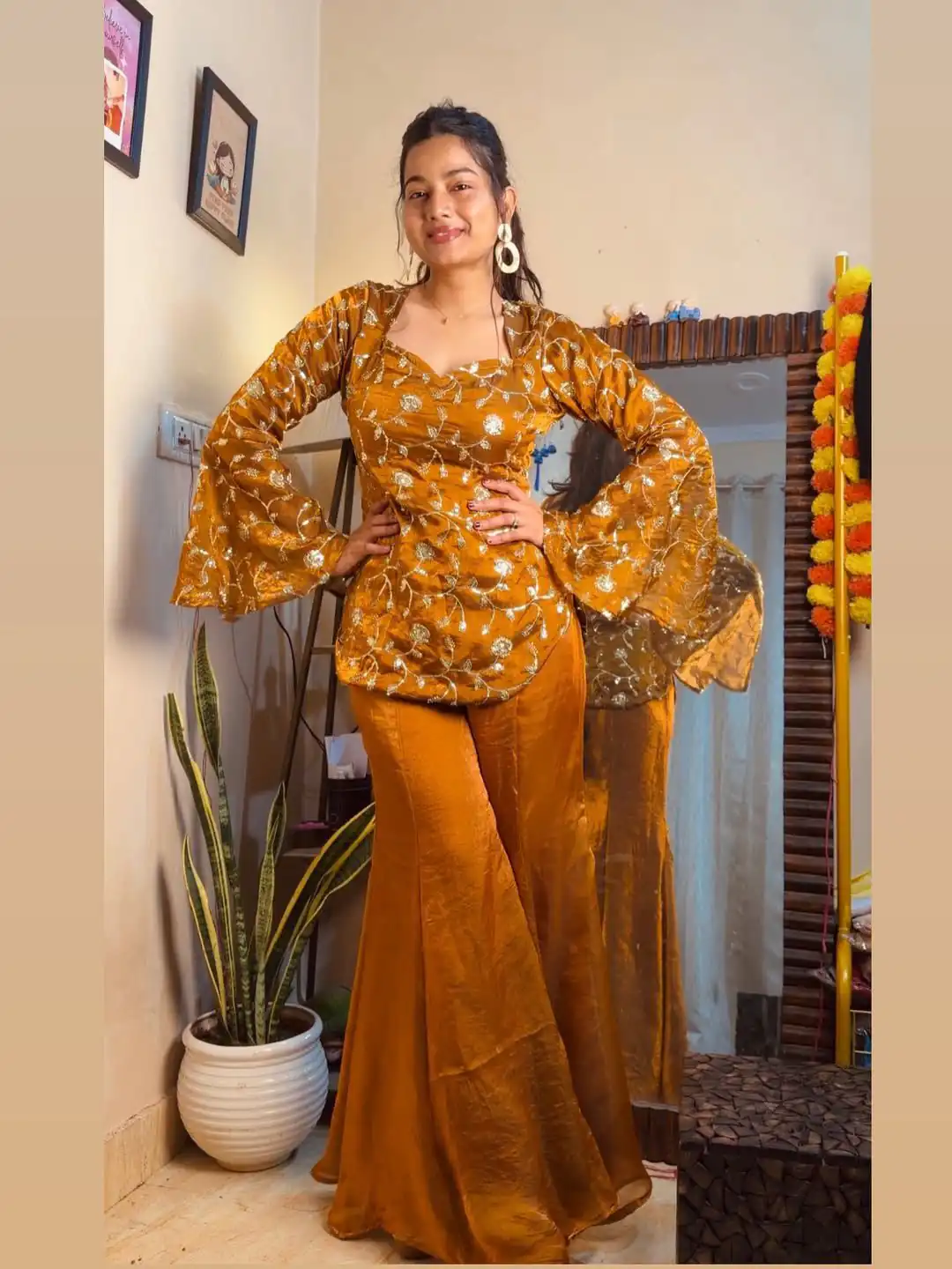 Mustered Nc Moss Embroidery Work Salwar Suit - Image 2