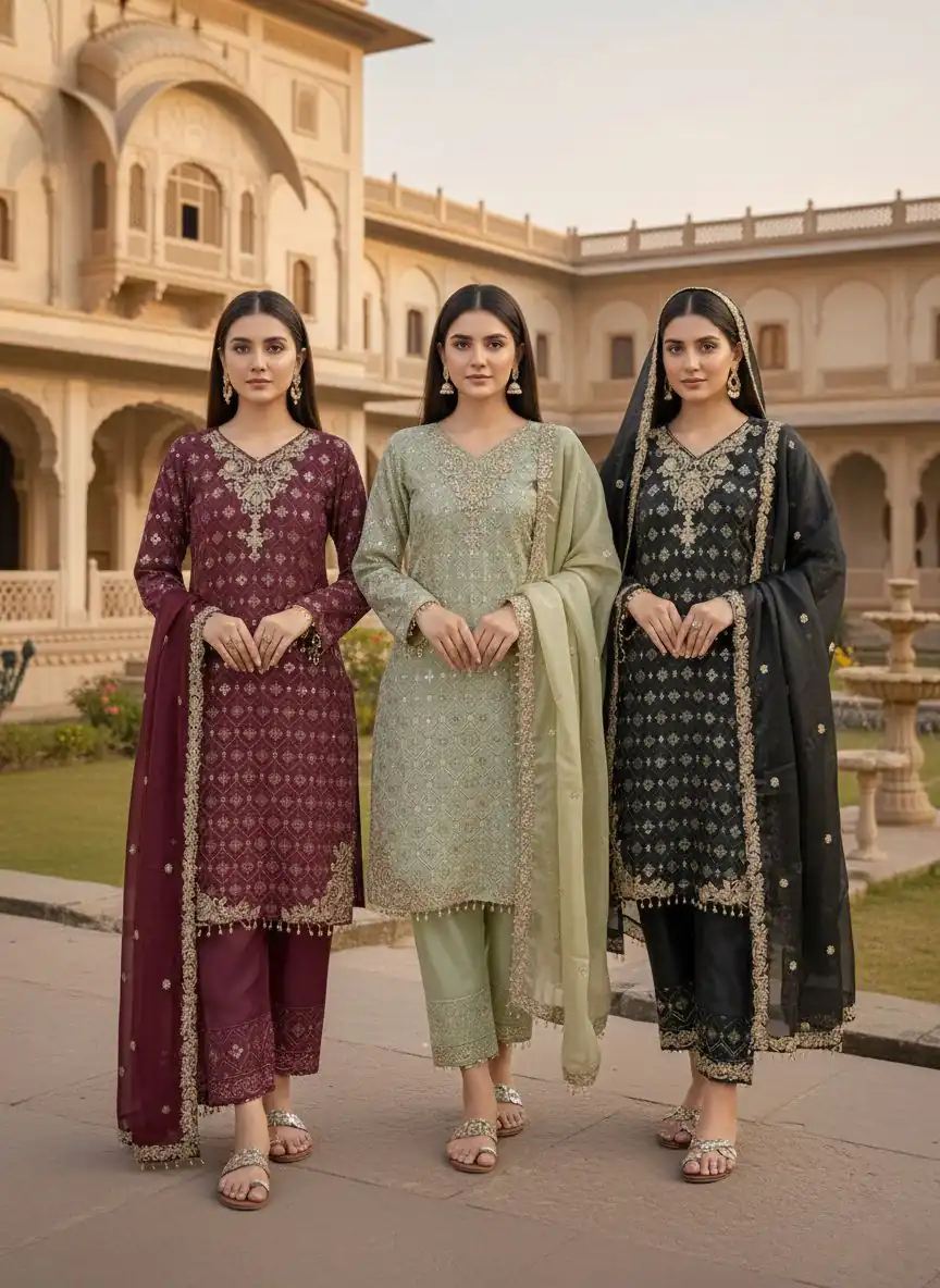 Black Pure Organza Silk Sequence Work Salwar Suit - Image 7