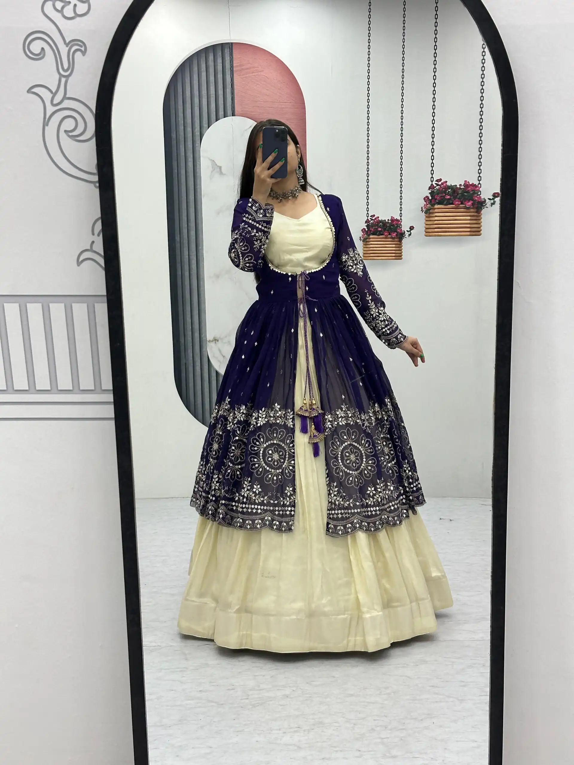 Purple Simar Cosmos Sequence Work Lehenga Choli