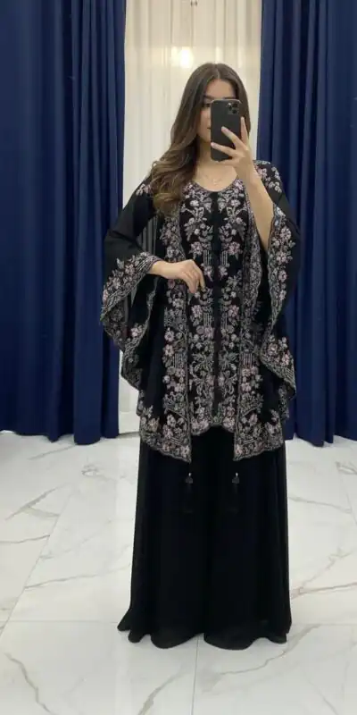 BE 406 Black in Color Faux Georgette Embroidery Work Salwar Suit . Grab it for ₹2449. Delivery 4-6 Working Days. Shop now. | Jump Suits, Tops & Bottoms, Track Suits, Trendy Wear, Salwar suit, Designer Suits, Casual Suits, Creative suits, Palazzo Suits, Party Wear Suits, Patiala Suits, Straight Suits