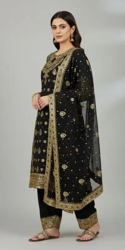 SRK 5231 Red Color Pure Chinnon Silk With Embroidery Sequence Work Salwar Suit Casual, Wedding, Party, Festive, Events Etc.4-6 Working Days@ 2699/-only | Jump Suits, Salwar suit, Designer Suits, Casual Suits, Creative suits, Palazzo Suits, Party Wear Suits, Patiala Suits, Straight Suits