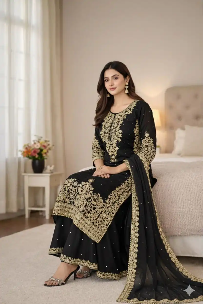 SSR 535 Black in Organza Silk Embroidery Work Salwar Suit . Available at ₹2399 only. Delivery 4-6 Working Days. Shop now. | Jump Suits, Tops & Bottoms, Track Suits, Trendy Wear, Salwar suit, Designer Suits, Casual Suits, Creative suits, Palazzo Suits, Party Wear Suits, Patiala Suits, Straight Suits