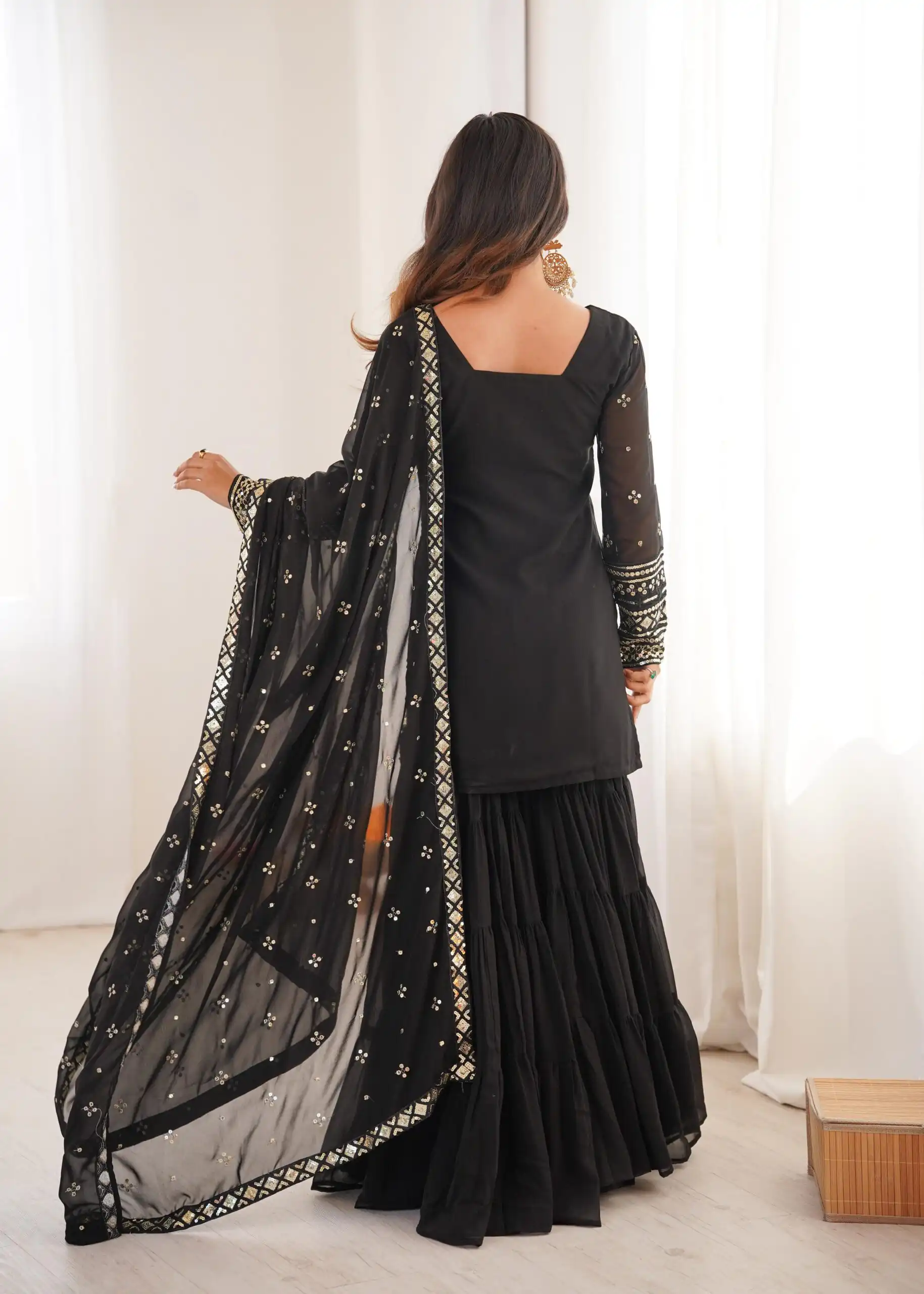 SRK 5317 Black Georgette Salwar Suit with Embroidery Work. Wedding, Party, Festive Best Price ₹2399. Delivery 4-6 Working Days. Shop now. | Jump Suits, Tops & Bottoms, Track Suits, Trendy Wear, Salwar suit, Designer Suits, Casual Suits, Creative suits, Palazzo Suits, Party Wear Suits, Patiala Suits, Straight Suits