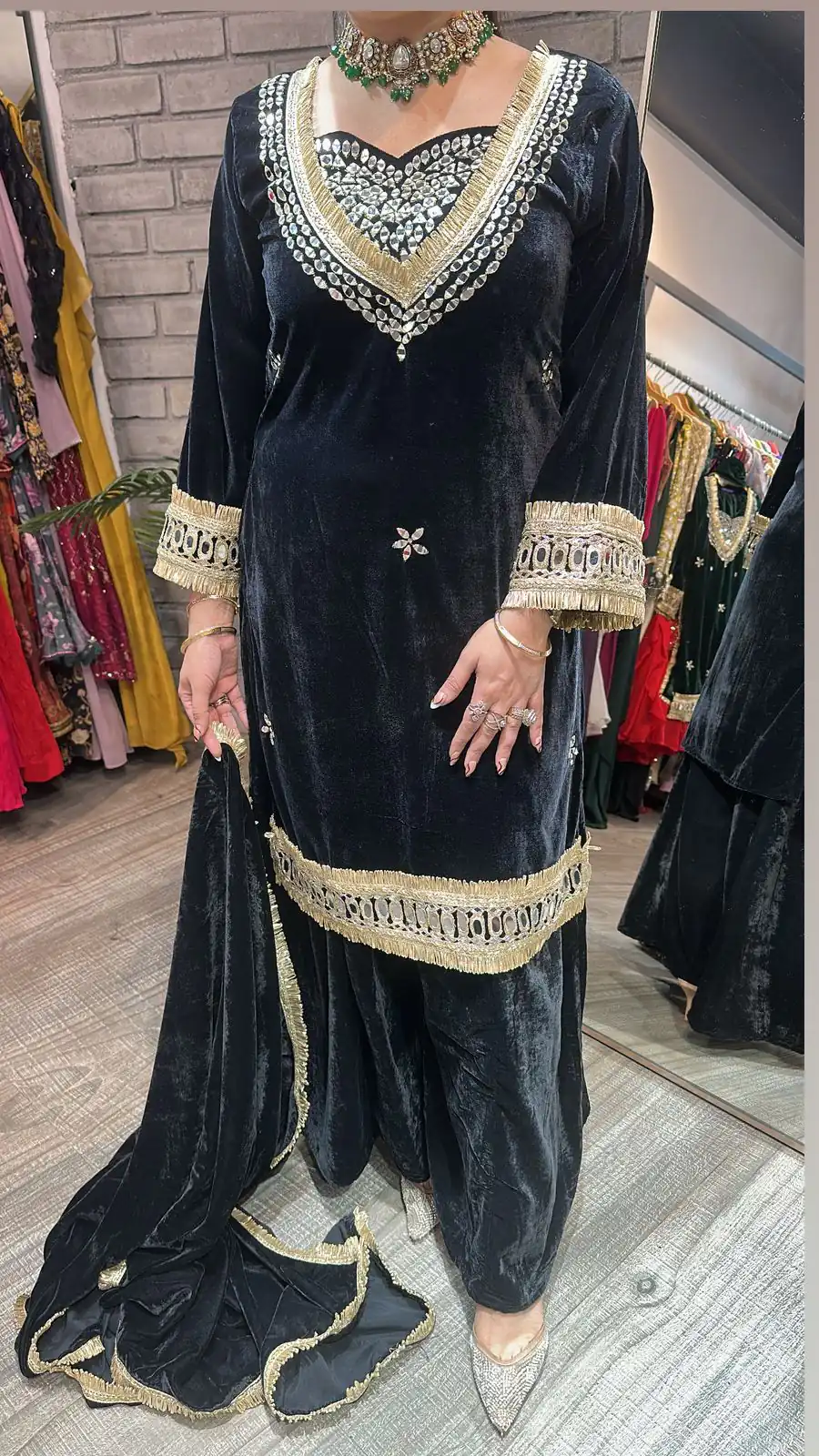 LG 2044 Black in Velvet Mirror Work & Embroidery Work Salwar Suit . Best Price ₹2599. Delivery 4-6 Working Days. Shop now. | Jump Suits, Tops & Bottoms, Track Suits, Trendy Wear, Salwar suit, Designer Suits, Casual Suits, Creative suits, Palazzo Suits, Party Wear Suits, Patiala Suits, Straight Suits