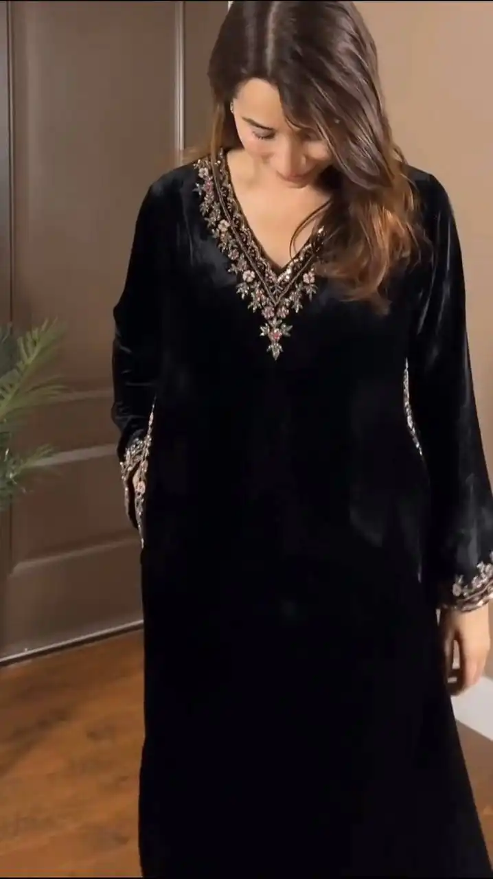RTC 5810 Black Viscose velvet Salwar Suit. Perfect for Wedding, Party, Baby Shower, Housewarming, Eid – Get it for ₹1999. Delivery 4-6 Working Days. | Jump Suits, Tops & Bottoms, Track Suits, Trendy Wear, Salwar suit, Designer Suits, Casual Suits, Creative suits, Palazzo Suits, Party Wear Suits, Patiala Suits, Straight Suits