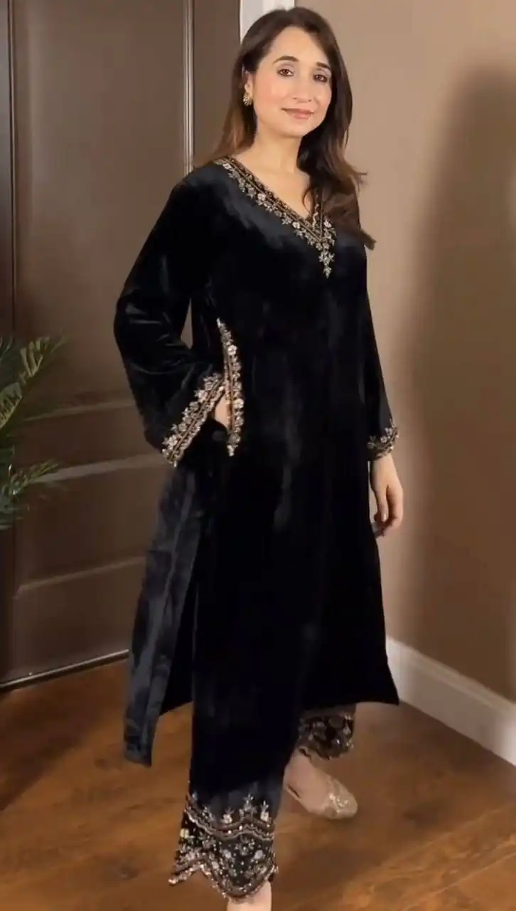 RTC 5810 Black Viscose velvet Salwar Suit. Perfect for Wedding, Party, Baby Shower, Housewarming, Eid – Get it for ₹1999. Delivery 4-6 Working Days. | Jump Suits, Tops & Bottoms, Track Suits, Trendy Wear, Salwar suit, Designer Suits, Casual Suits, Creative suits, Palazzo Suits, Party Wear Suits, Patiala Suits, Straight Suits