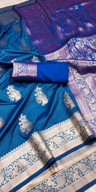 MB 1027 Blue in Banarasi Silk Zari Work & Lace Work Saree . Available at ₹1999 only. Delivery 4-6 Working Days. Shop now. | Sarees, Bollywood Sarees, Creative Sarees, Designer Sarees, Embroidered Sarees, Ethnic Saree, Modern Digital sarees, Party Wear Sarees