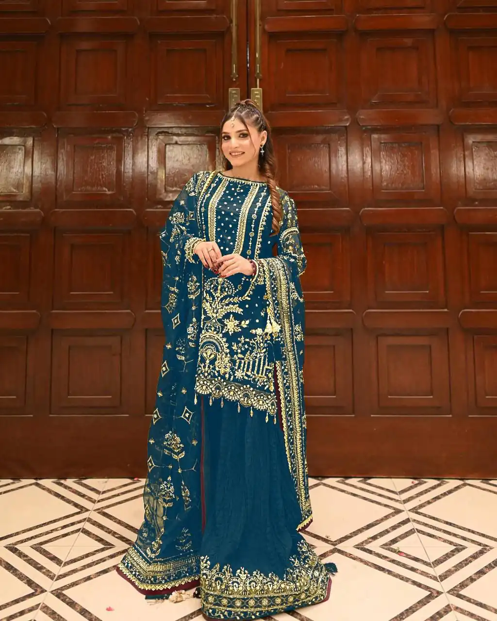 AD 213 Blue Khajuri Crush Georgette Salwar Suit with Lace Work & Embroidery Work. Festive Deal ₹2649. Delivery 4-6 Working Days. Shop now. | Jump Suits, Tops & Bottoms, Track Suits, Trendy Wear, Salwar suit, Designer Suits, Casual Suits, Creative suits, Palazzo Suits, Party Wear Suits, Patiala Suits, Straight Suits