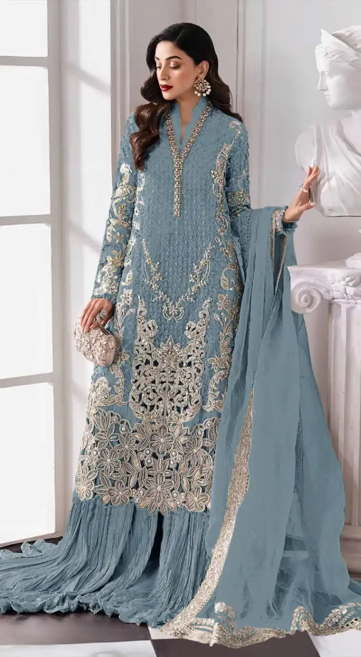 FC 1192 Blue Color Georgette Salwar Suit with Embroidery Work. Introductory Price ₹2499. Delivery 4-6 Working Days. Shop now. | Jump Suits, Tops & Bottoms, Track Suits, Trendy Wear, Salwar suit, Designer Suits, Casual Suits, Creative suits, Palazzo Suits, Party Wear Suits, Patiala Suits, Straight Suits