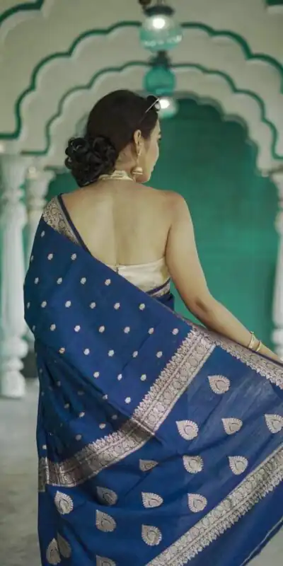 KP 6040 Blue Soft Lilan Slab Saree with Weaving Work Designer Work. Festive Deal ₹1399. Delivery 4-6 Working Days. Shop now. | Sarees, Bollywood Sarees, Creative Sarees, Designer Sarees, Embroidered Sarees, Ethnic Saree, Modern Digital sarees, Party Wear Sarees