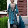 Blue Viscose Velvet Embroidery Work Salwar Suit