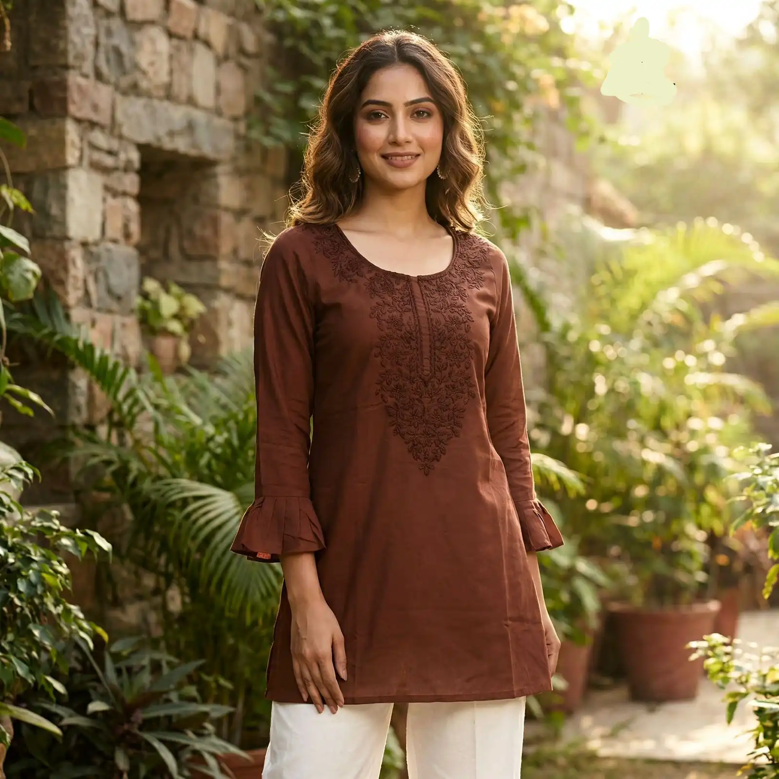 INLI Charmi vol 2 Brown in Rayon Chikan Work Designer Work Kurti . Affordable Price ₹1349. Delivery 4-6 Working Days. Shop now. | Kurti, Bollywood Kurti, Creative Kurtis, Designer Kurti, Party Wear Kurti, Selfie Kurti