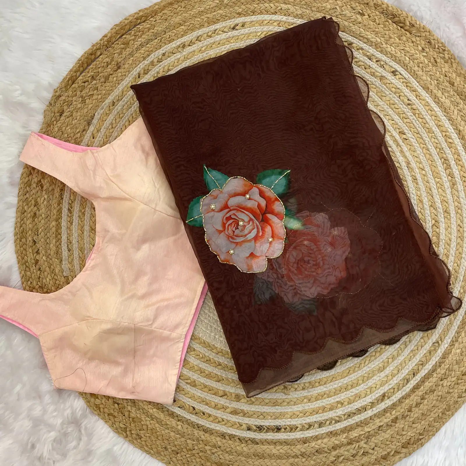 BT 412 Brown TB Organza Saree with Digital Print. Wedding, Party, Festive, Events, Navratri Garba, Special Price ₹1649. Delivery 4-6 Working Days. Shop now. | Sarees, Bollywood Sarees, Creative Sarees, Designer Sarees, Embroidered Sarees, Ethnic Saree, Modern Digital sarees, Party Wear Sarees