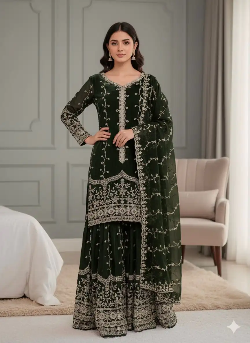 SSR 533 Green Color Fendy Silk Salwar Suit with Embroidery Work. Affordable Price ₹2149. Delivery 4-6 Working Days. Shop now. | Jump Suits, Salwar suit, Designer Suits, Casual Suits, Creative suits, Palazzo Suits, Party Wear Suits, Patiala Suits, Straight Suits