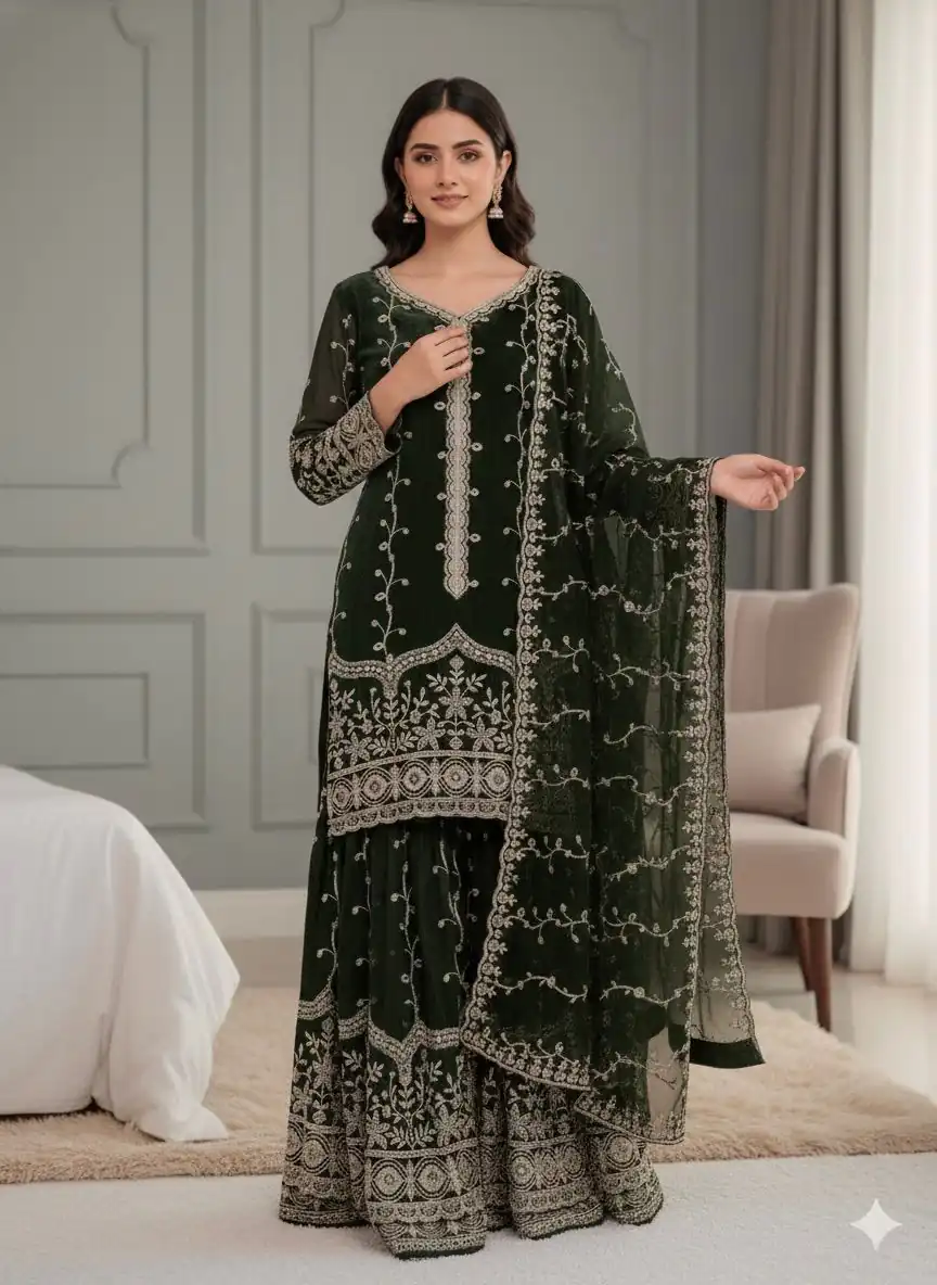 SSR 533 Green Color Fendy Silk Salwar Suit with Embroidery Work. Affordable Price ₹2149. Delivery 4-6 Working Days. Shop now. | Jump Suits, Salwar suit, Designer Suits, Casual Suits, Creative suits, Palazzo Suits, Party Wear Suits, Patiala Suits, Straight Suits