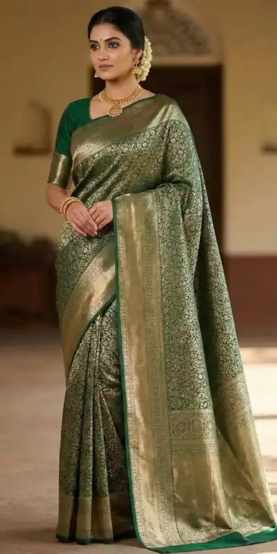 KPR 261 Green in Soft Lichi Silk Lace Border & Lace Work Saree . Available at ₹1499 only. Delivery 4-6 Working Days. Shop now. | Sarees, Bollywood Sarees, Creative Sarees, Designer Sarees, Embroidered Sarees, Ethnic Saree, Modern Digital sarees, Party Wear Sarees