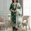 SRK 5315 Green Organza SILK Salwar Suit Perfect for Wedding, Party, Lohri, Ethnic Day, Eid – . Affordable Price ₹2499. Delivery 4-6 Working Days. | Jump Suits, Tops & Bottoms, Track Suits, Trendy Wear, Salwar suit, Designer Suits, Casual Suits, Creative suits, Palazzo Suits, Party Wear Suits, Patiala Suits, Straight Suits