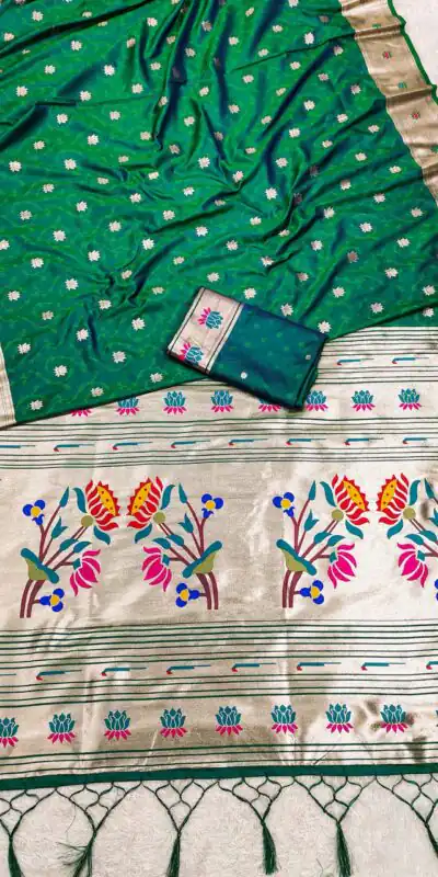 MB 2 Green Paithani Silk Saree with Lace Work & Zari Work. Introductory Price ₹2049. Delivery 4-6 Working Days. Shop now. | Sarees, Bollywood Sarees, Creative Sarees, Designer Sarees, Embroidered Sarees, Ethnic Saree, Modern Digital sarees, Party Wear Sarees
