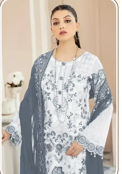 DS SF 123 Grey Georgette Salwar Suit Perfect for Wedding, Party, Family Gatherings, Lohri, Mehendi – . Now at just ₹1949. Delivery 4-6 Working Days. | Jump Suits, Tops & Bottoms, Track Suits, Trendy Wear, Salwar suit, Designer Suits, Casual Suits, Creative suits, Palazzo Suits, Party Wear Suits, Patiala Suits, Straight Suits