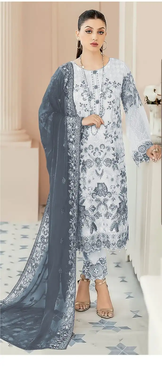 DS SF 123 Grey Georgette Salwar Suit Perfect for Wedding, Party, Family Gatherings, Lohri, Mehendi – . Now at just ₹1949. Delivery 4-6 Working Days. | Jump Suits, Tops & Bottoms, Track Suits, Trendy Wear, Salwar suit, Designer Suits, Casual Suits, Creative suits, Palazzo Suits, Party Wear Suits, Patiala Suits, Straight Suits