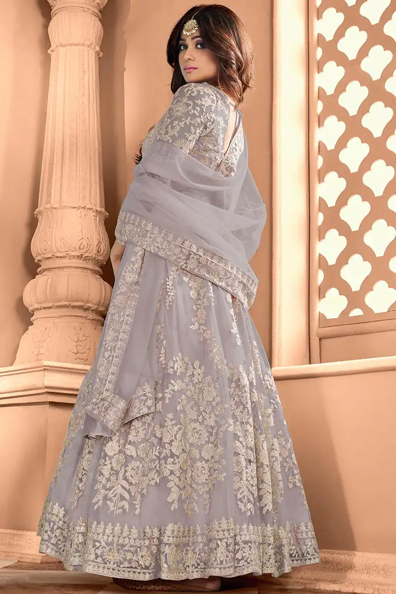 FC 8356 Grey in Color Heavy Net Embroidery Work Salwar Suit . Wedding, Party, Festive, Events, Special Price ₹3199. Delivery 4-6 Working Days. Shop now. | Jump Suits, Tops & Bottoms, Track Suits, Trendy Wear, Salwar suit, Designer Suits, Casual Suits, Creative suits, Palazzo Suits, Party Wear Suits, Patiala Suits, Straight Suits