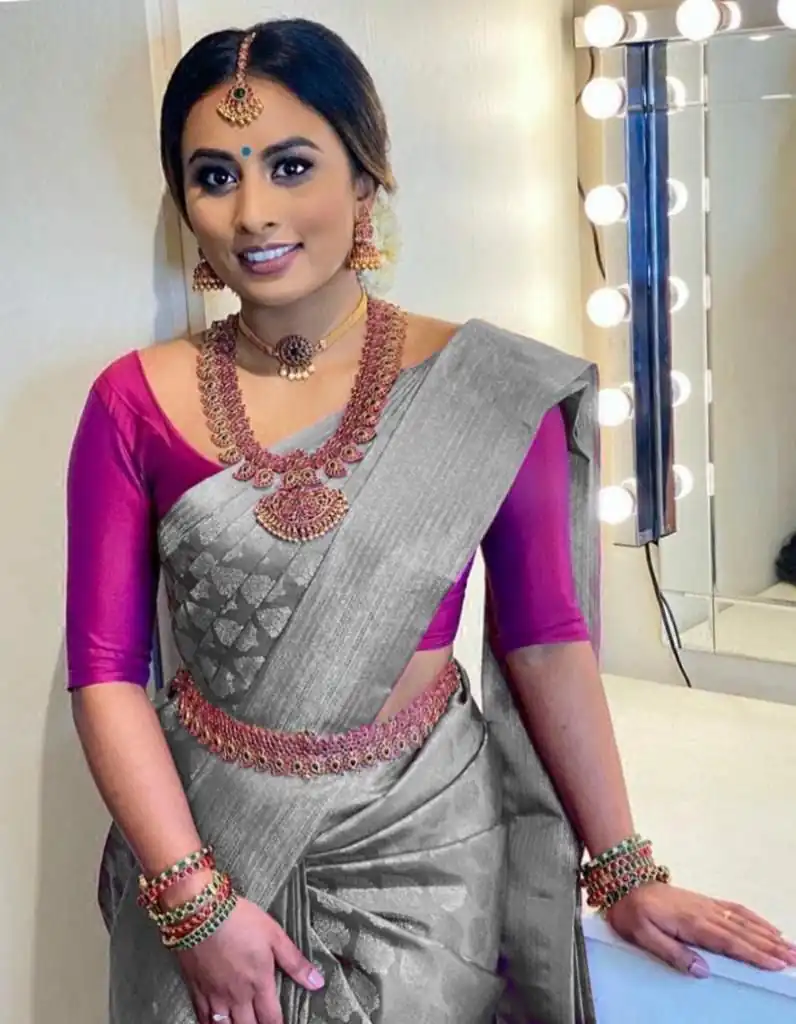 LKP 4067 Grey in Soft Lichi Silk.ace Work & Lace Border Saree Exclusive Offer ₹1299. Delivery 4-6 Working Days. Shop now. | Sarees, Bollywood Sarees, Creative Sarees, Designer Sarees, Embroidered Sarees, Ethnic Saree, Modern Digital sarees, Party Wear Sarees