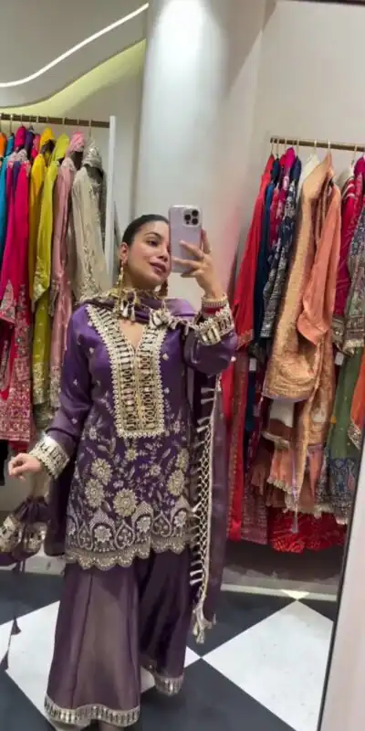 BE 435 Lavender in Cos Mos Mirror Work & Embroidery Work Salwar Suit s. Available at ₹2399 only. Delivery 4-6 Working Days. Shop now. | Jump Suits, Tops & Bottoms, Track Suits, Trendy Wear, Salwar suit, Designer Suits, Casual Suits, Creative suits, Palazzo Suits, Party Wear Suits, Patiala Suits, Straight Suits