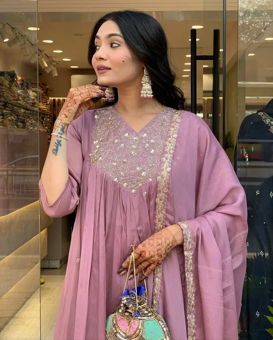 MF 819 Lavender Color Cotton Silk Salwar Suit with Mirror Work. Affordable Price ₹1699. Delivery 4-6 Working Days. Shop now. | Jump Suits, Salwar suit, Designer Suits, Casual Suits, Creative suits, Palazzo Suits, Party Wear Suits, Patiala Suits, Straight Suits
