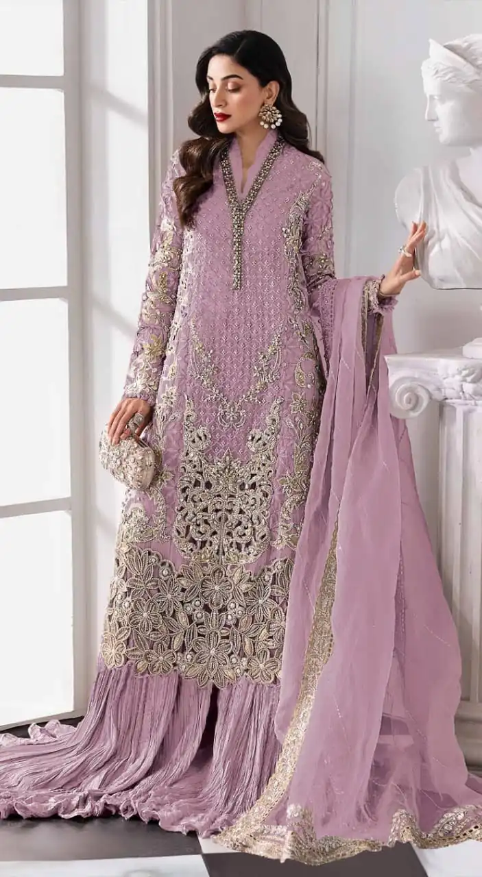 FC 1192 Lavender Color Georgette Salwar Suit with Embroidery Work. Introductory Price ₹2499. Delivery 4-6 Working Days. Shop now. | Jump Suits, Tops & Bottoms, Track Suits, Trendy Wear, Salwar suit, Designer Suits, Casual Suits, Creative suits, Palazzo Suits, Party Wear Suits, Patiala Suits, Straight Suits