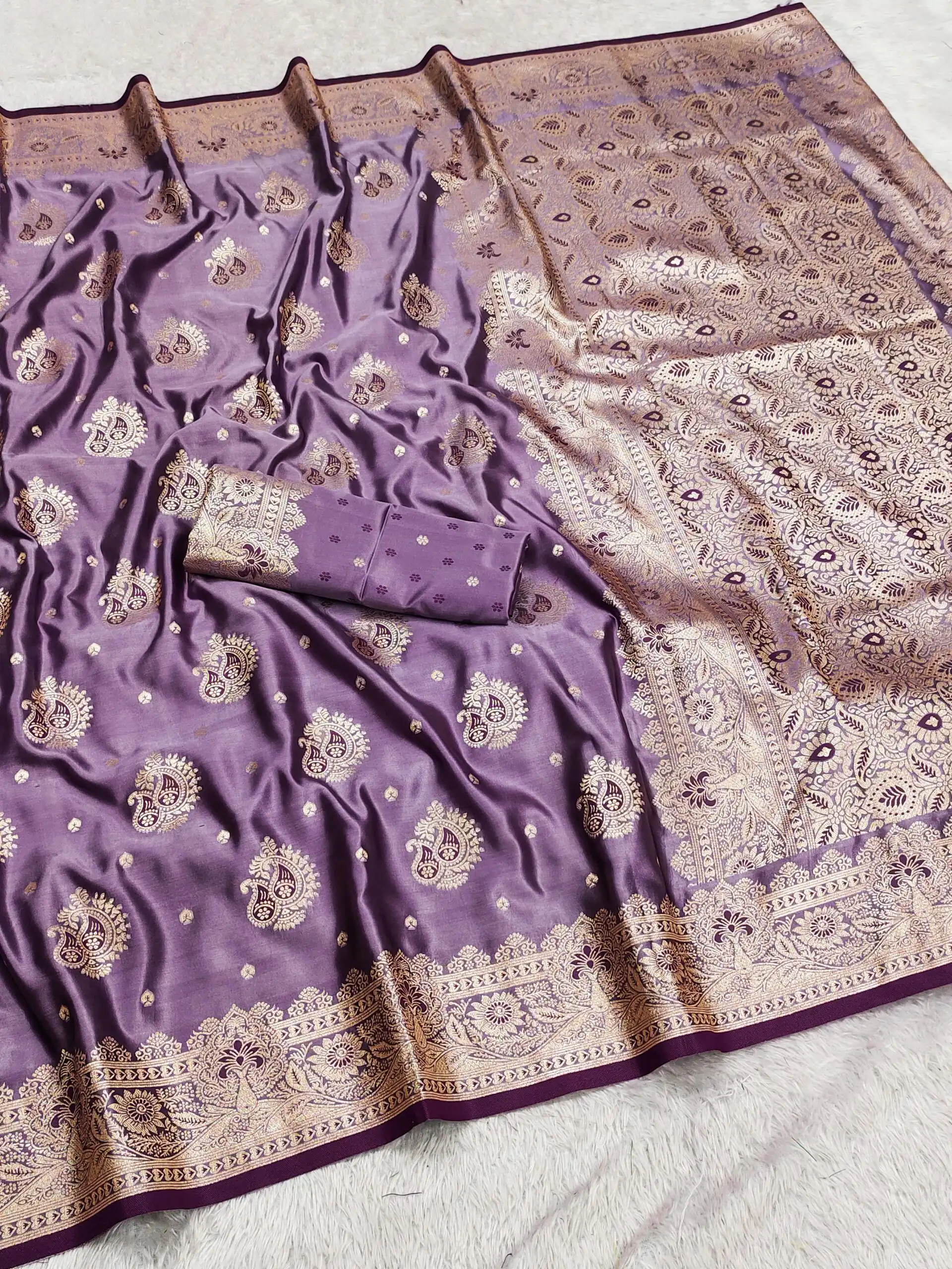 MB 9 Lavender Color Satin Silk Saree with Lace Work & Zari Work. Exclusive Offer ₹2149. Delivery 4-6 Working Days. Shop now. | Sarees, Bollywood Sarees, Creative Sarees, Designer Sarees, Embroidered Sarees, Ethnic Saree, Modern Digital sarees, Party Wear Sarees