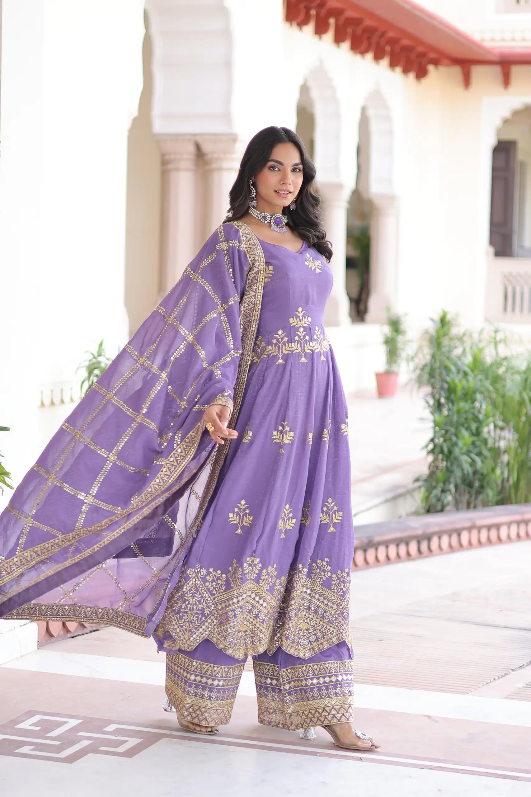 KA 1212 Lavender in Silver Crunchy Sequins Work & Embroidery Work Gown . Now at just ₹3199. Delivery 4-6 Working Days. Shop now. | Gowns, Bollywood Gowns, Creative Gowns, Designer Gowns, Embroidered Gowns, Party Wear Gowns