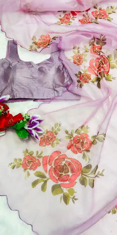 BT 412 Lavender TB Organza Saree with Digital Print. Wedding, Party, Festive, Events, Navratri , Special Price ₹1649. Delivery 4-6 Working Days. Shop now. | Sarees, Bollywood Sarees, Creative Sarees, Designer Sarees, Embroidered Sarees, Ethnic Saree, Modern Digital sarees, Party Wear Sarees