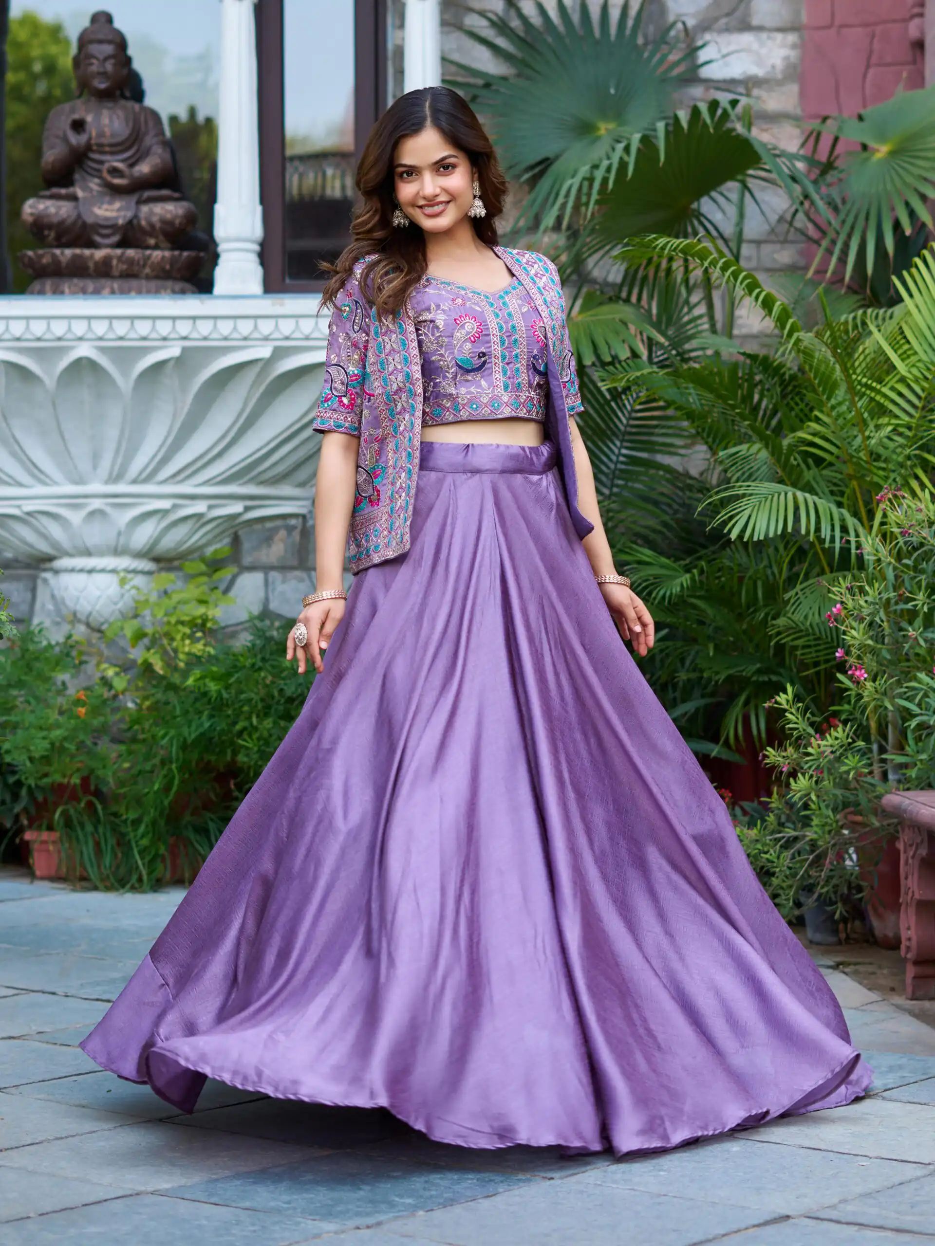 Ram 142 Lavender Vichitra Lehenga Choli with Embroidery Work & Thread Embroidery. Introductory Price ₹2549. Delivery 4-6 Working Days. Shop now. | Lehenga, Bollywood Lehenga, Creative Lehenga, Designer Lehenga, Embroidered Lehenga, Party Wear Lehenga