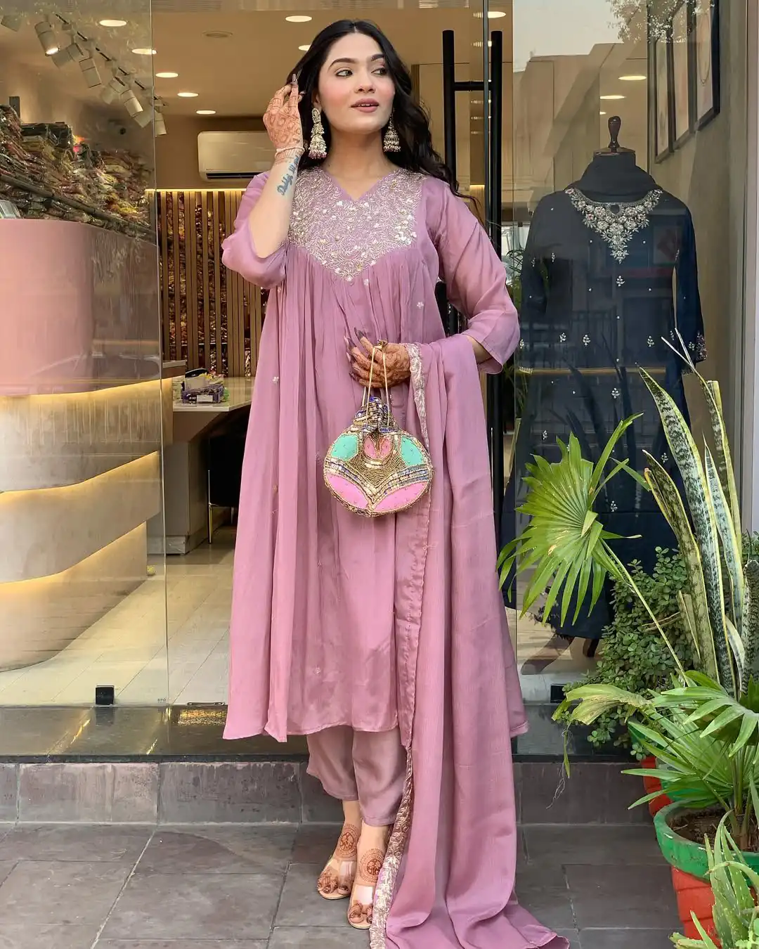 MF 818 Light Lavender Color Cotton Silk Salwar Suit with Mirror Work. Introductory Price ₹1699. Delivery 4-6 Working Days. Shop now. | Jump Suits, Salwar suit, Designer Suits, Casual Suits, Creative suits, Palazzo Suits, Party Wear Suits, Patiala Suits, Straight Suits