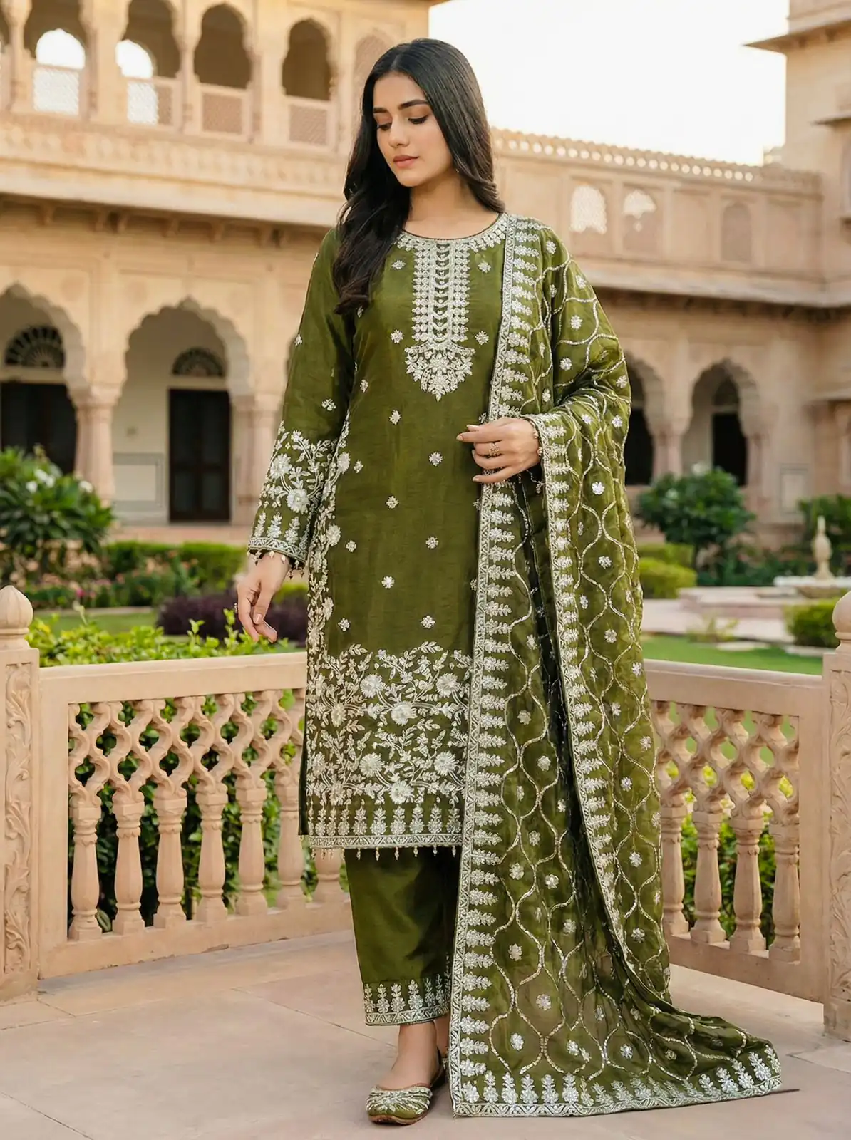 SRK 5320 Mahendi in Organza Silk Embroidery Work & Lace Work Salwar Suit . Available at ₹2399 only. Delivery 4-6 Working Days. Shop now. | Jump Suits, Tops & Bottoms, Track Suits, Trendy Wear, Salwar suit, Designer Suits, Casual Suits, Creative suits, Palazzo Suits, Party Wear Suits, Patiala Suits, Straight Suits
