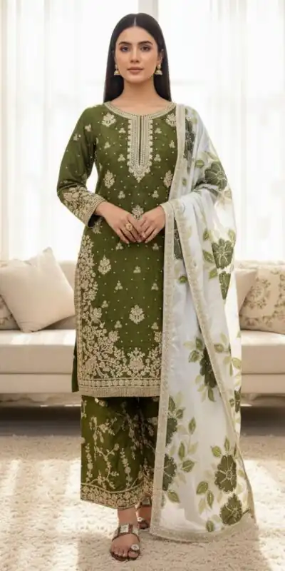 SRK 5315 Mahendi Organza SILK Salwar Suit Perfect for Wedding, Party, Lohri, Ethnic Day, Eid – . Affordable Price ₹2499. Delivery 4-6 Working Days. | Jump Suits, Tops & Bottoms, Track Suits, Trendy Wear, Salwar suit, Designer Suits, Casual Suits, Creative suits, Palazzo Suits, Party Wear Suits, Patiala Suits, Straight Suits